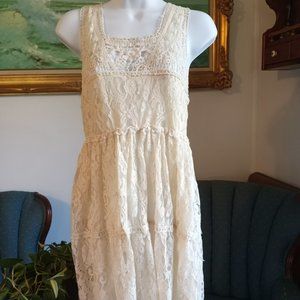 Pinky Brand EUC Size M Lined Tunic/Dress Cream-Item#293